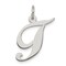 Sterling Silver Medium Script Initial Letter T Charm Jewerly 18mm x 13mm